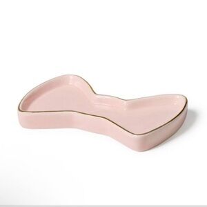 3 for $15 SALE Target Bullseye Pink Bow Shaped Ceramic Trinket Dish w/ Gold Rim